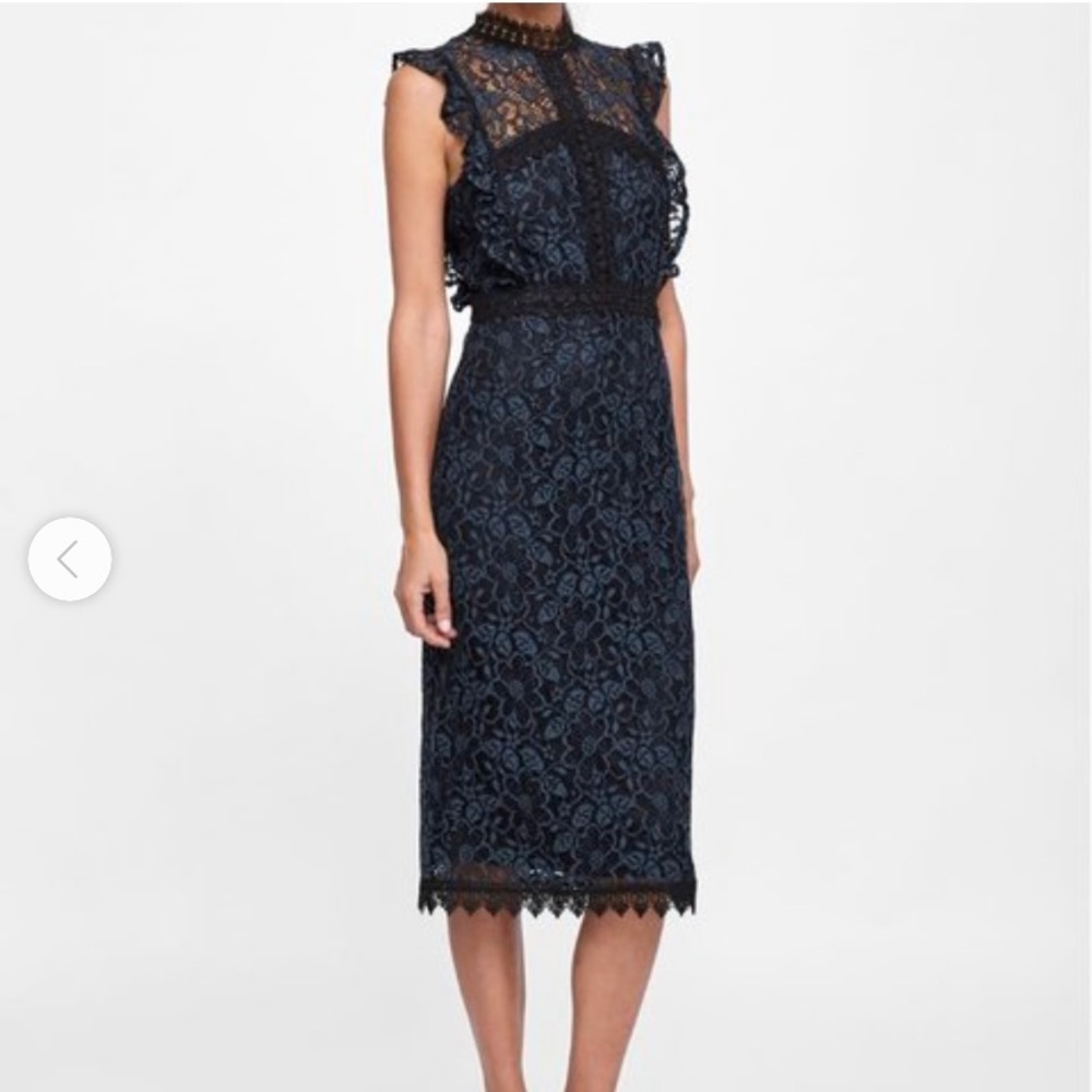 Zara basic ruffle dress
